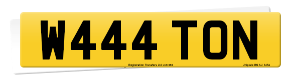 Registration number W444 TON